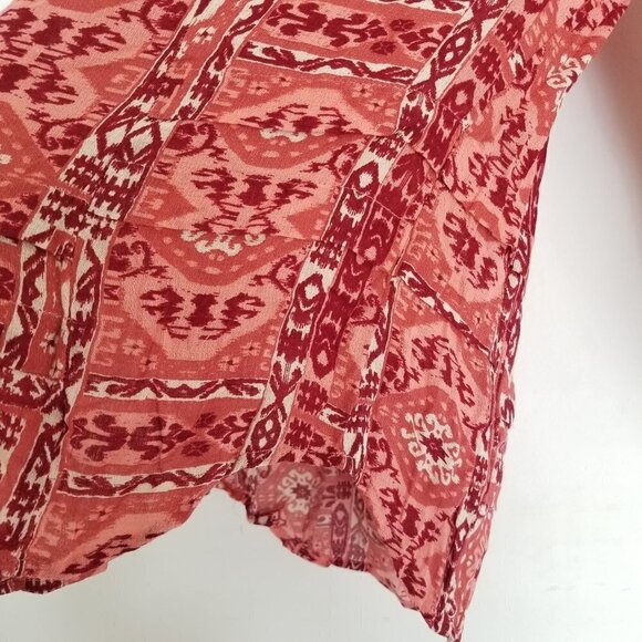 Lucky Brand Paisley Geometric Print Boho Aztec Top - Picture 6 of 8